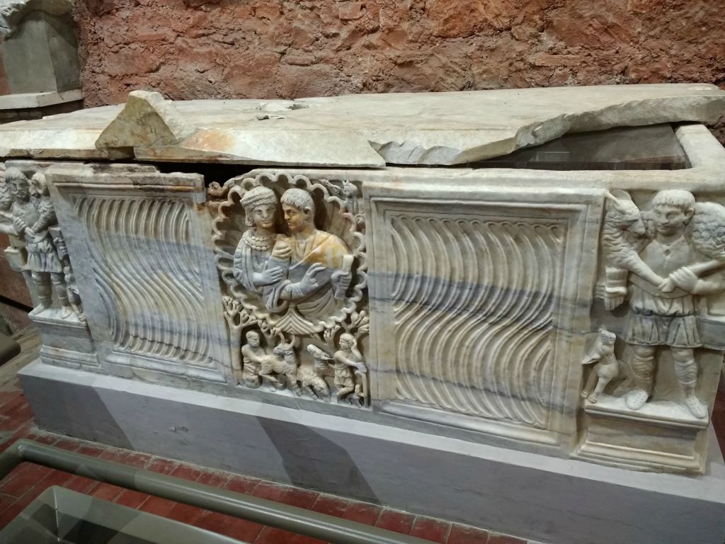 Display of a sarcophagus